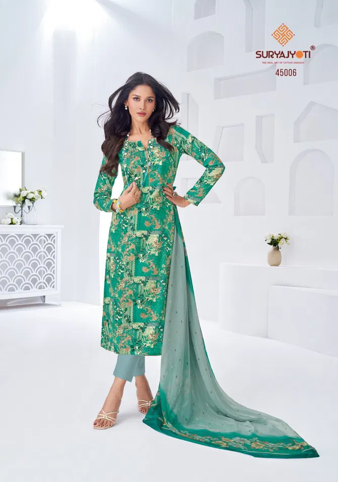 Naishaa Vol 45 By Suryajyoti Jam Satin Printed Dress Material Suppliers In India